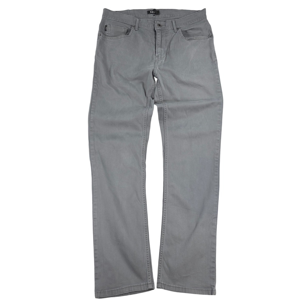 DKNY Slim Straight 5-Pocket Stretch Chino Pants Grey 32x30 Mens Casual